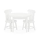 Odoria 1/12 Miniature Dining Table and 2 Chairs Dollhouse Kitchen Furniture Accessories, White