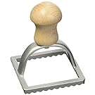 Eppicotispai Aluminum Square Ravioli Stamp with Beechwood Handle, 2-3/4 Inch by 2-3/4 Inch