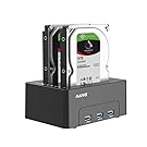 MAIWO Dual Bay Hard Drive Docking Station with Offline Clone for 2.5 3.5 Inch SATA HDD/SSD, Support HUB Extension 3X USB 3.0 Ports, 36TB Capacity, External Hard Disk Duplicator Cloner