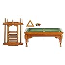Melody Jane Dollhouse Walnut Pool Snooker Table & Cue Stand Set 1:12 Pub Study Furniture