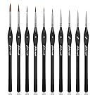 Detail Paint Brushes Set 10pcs Miniature Brushes for Fine Detailing & Art Painting - Acrylic, Watercolor,Oil,Models, Warhammer 40k